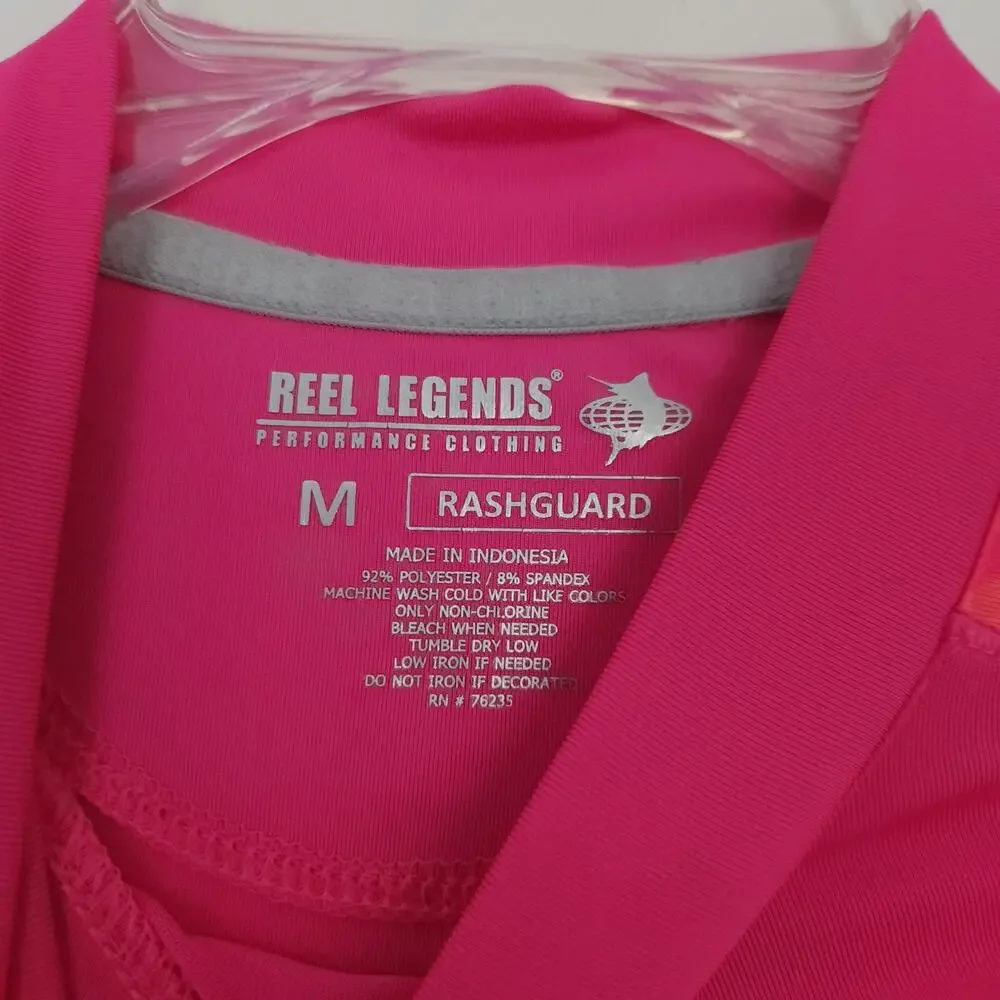 Reel Legends Rashguard Medium Girls Long Sleeve Swim Top shirt